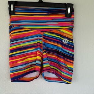 Women's Multicolor Striped Bike Shorts